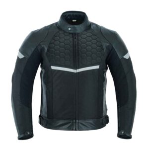 The 'Hex-Armor' Hybrid Biker Jacket