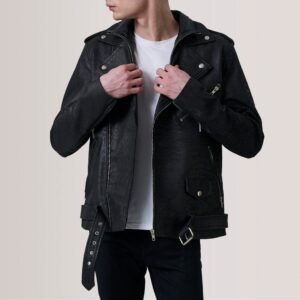 The 'Phantom' Distressed Biker Leather Jacket