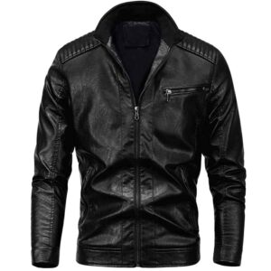 The 'Nightfall' Casual Ribbed Leather Jacket