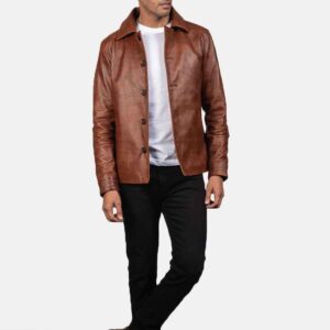 The 'Heritage' Button-Front Leather Jacket