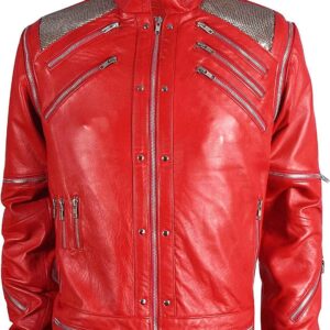 The 'Pop Icon' Multi-Zip Red Leather Jacket