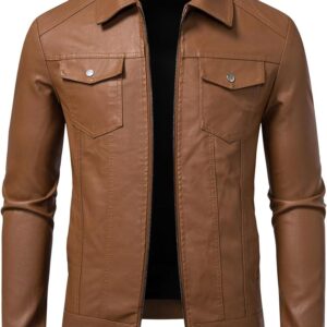 The 'Maverick' Zip-Front Utility Leather Jacket