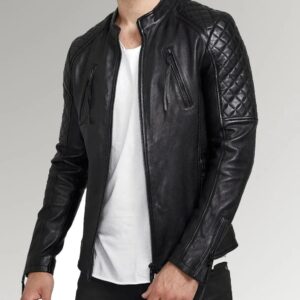The 'Apex' Diamond-Quilted Casual Leather Jacket