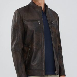 The 'Ironwood' Distressed Brown Leather Jacket