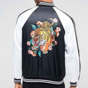 The 'Phantom Tiger' Satin Bomber Jacket