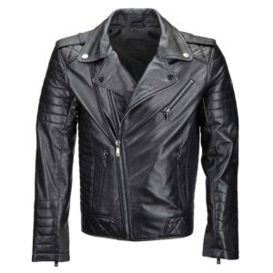 The 'Nightfall' Quilted Moto Leather Jacket