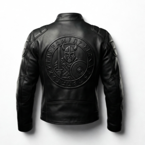 The 'Valhalla' Embossed Viking Leather Jacket